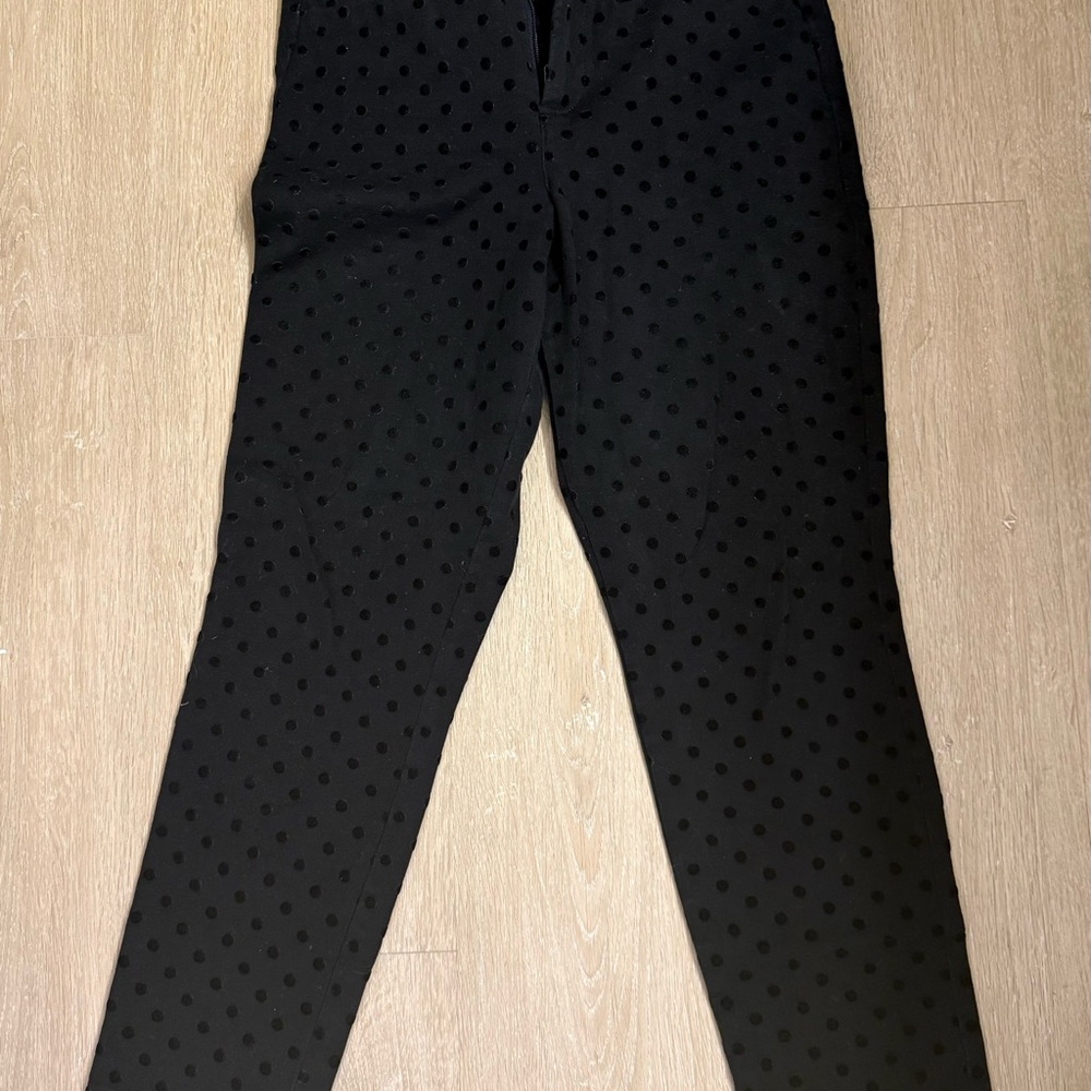 Old Navy High-Waisted Pixie Skinny Ankle Pants Black Polka Dot Pants